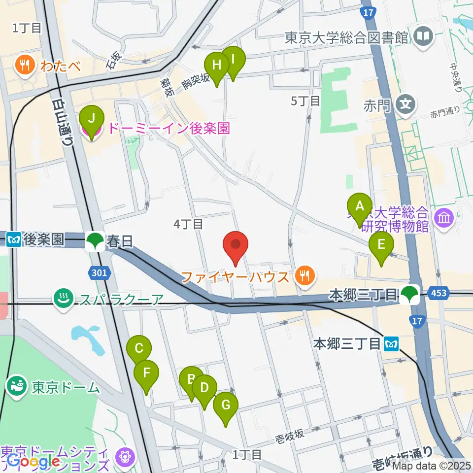 文京ふるさと歴史館周辺のホテル一覧地図
