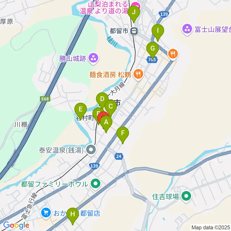 ミュージアム都留周辺のホテル一覧地図