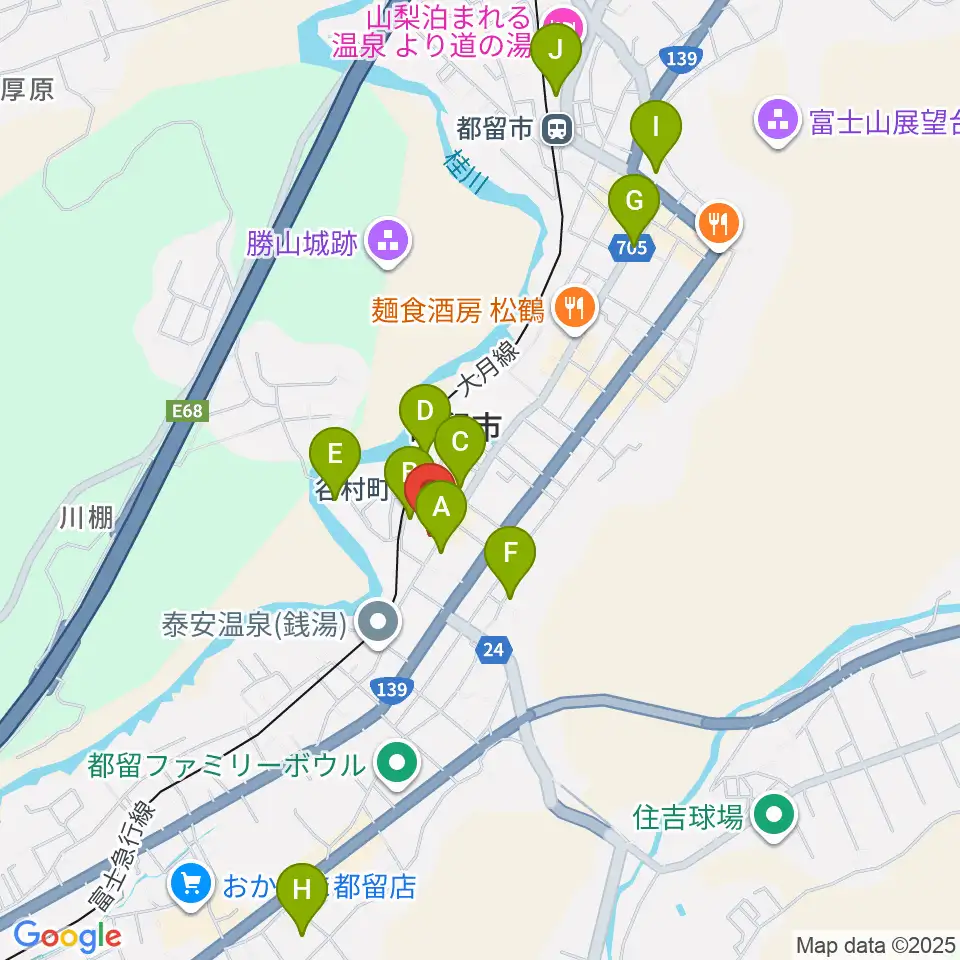 ミュージアム都留周辺のホテル一覧地図