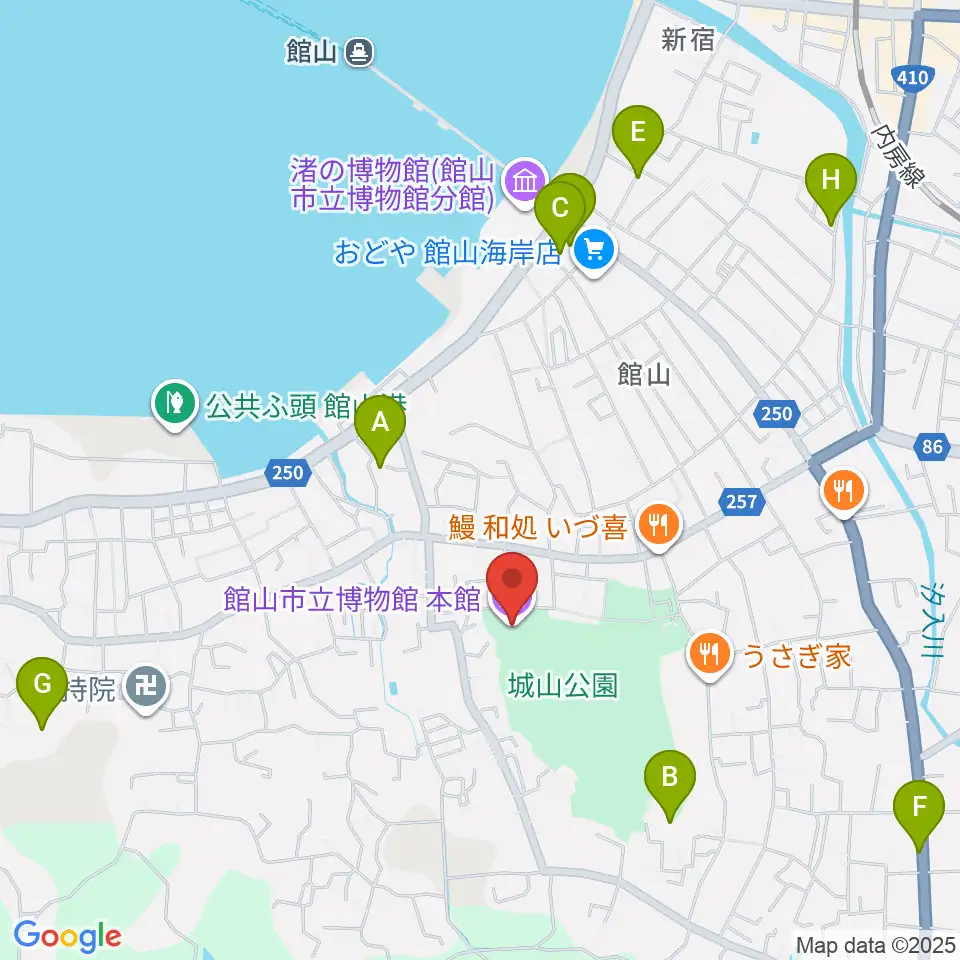 館山市立博物館本館周辺のホテル一覧地図