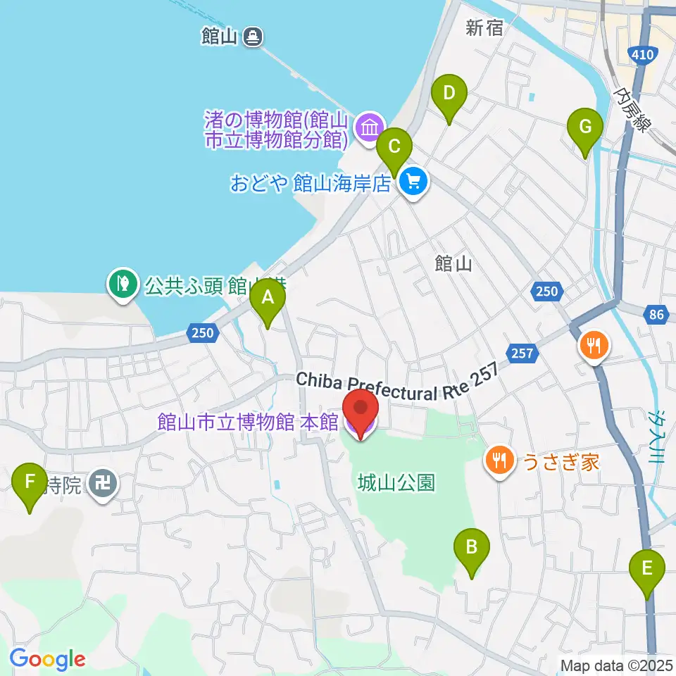 館山市立博物館本館周辺のホテル一覧地図