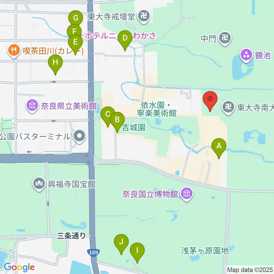 東大寺総合文化センター周辺のホテル一覧地図