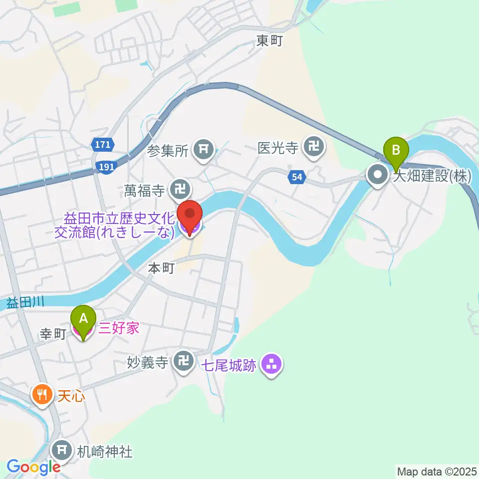 益田市立歴史文化交流館れきしーな周辺のホテル一覧地図