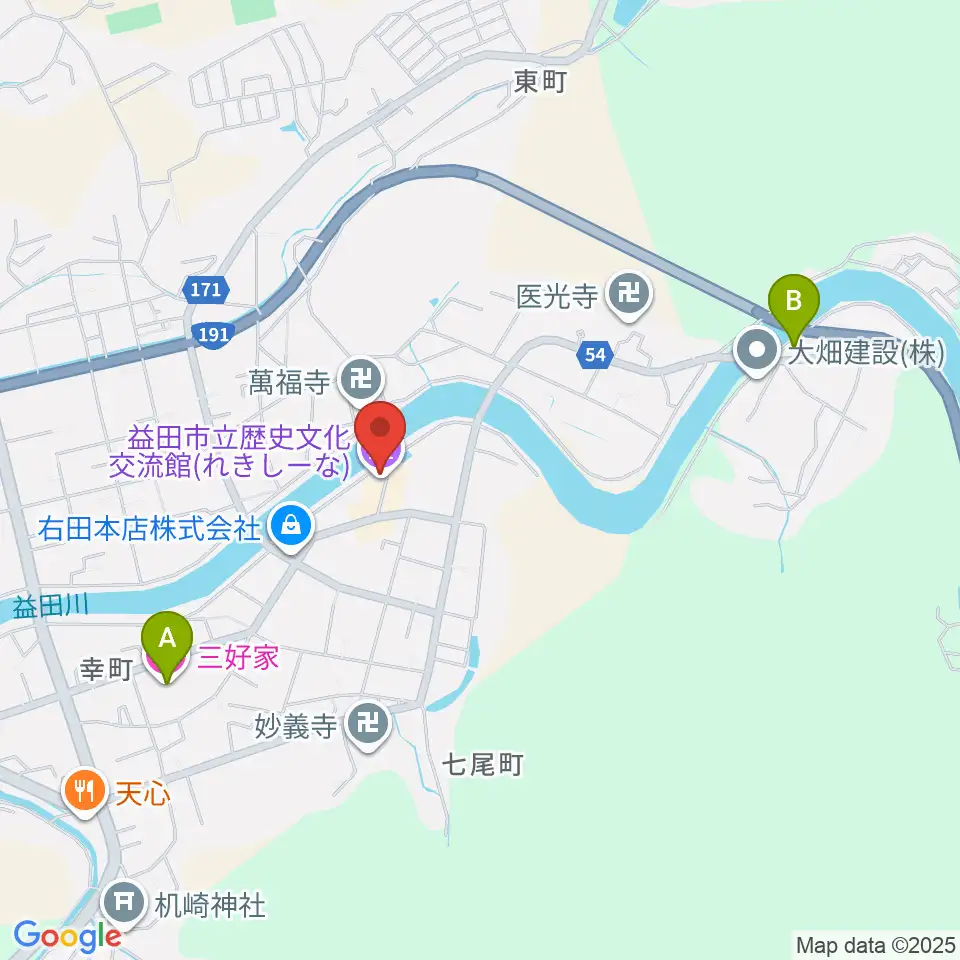 益田市立歴史文化交流館れきしーな周辺のホテル一覧地図