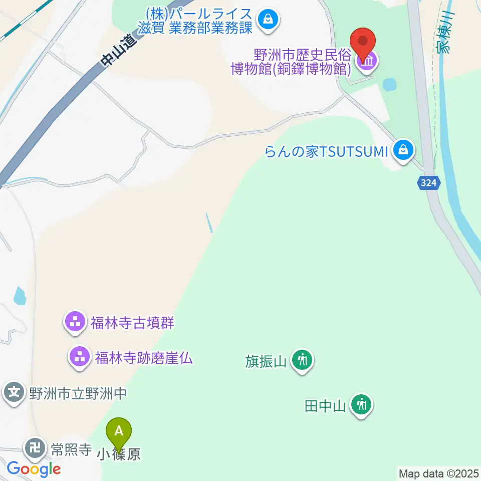 野洲市歴史民俗博物館周辺のホテル一覧地図