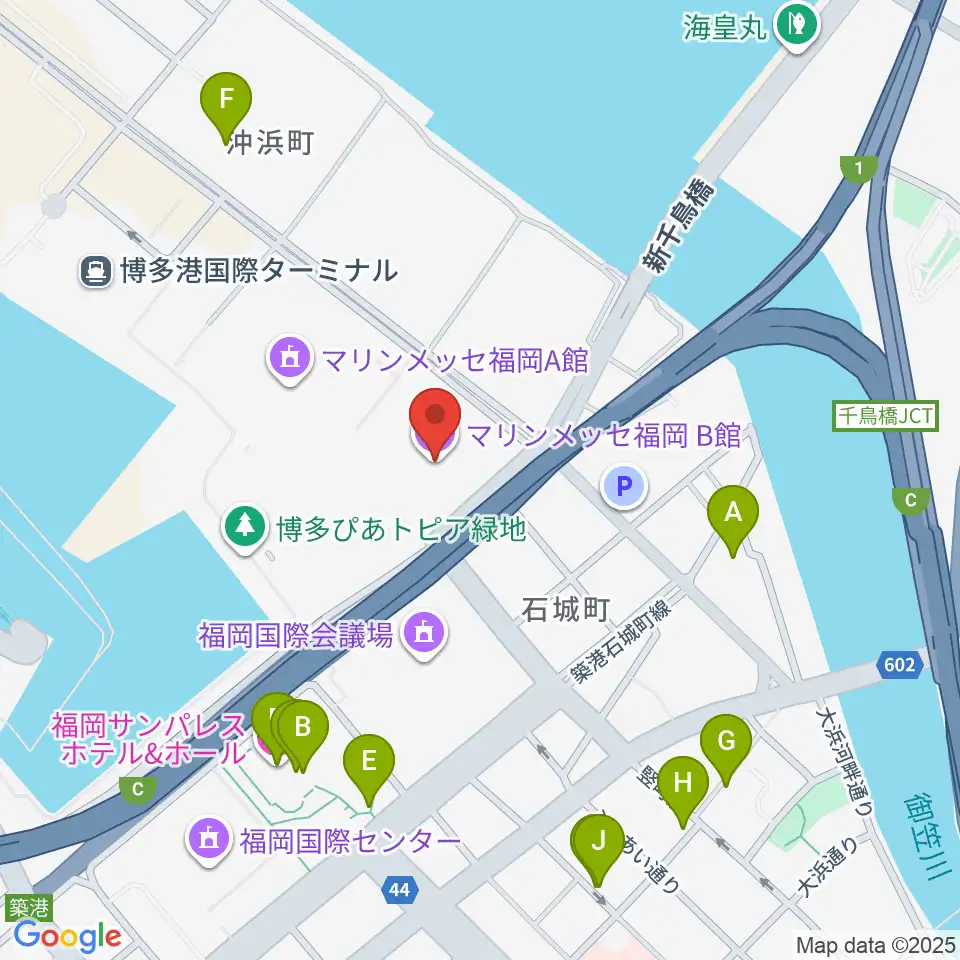 マリンメッセ福岡B館周辺のホテル一覧地図