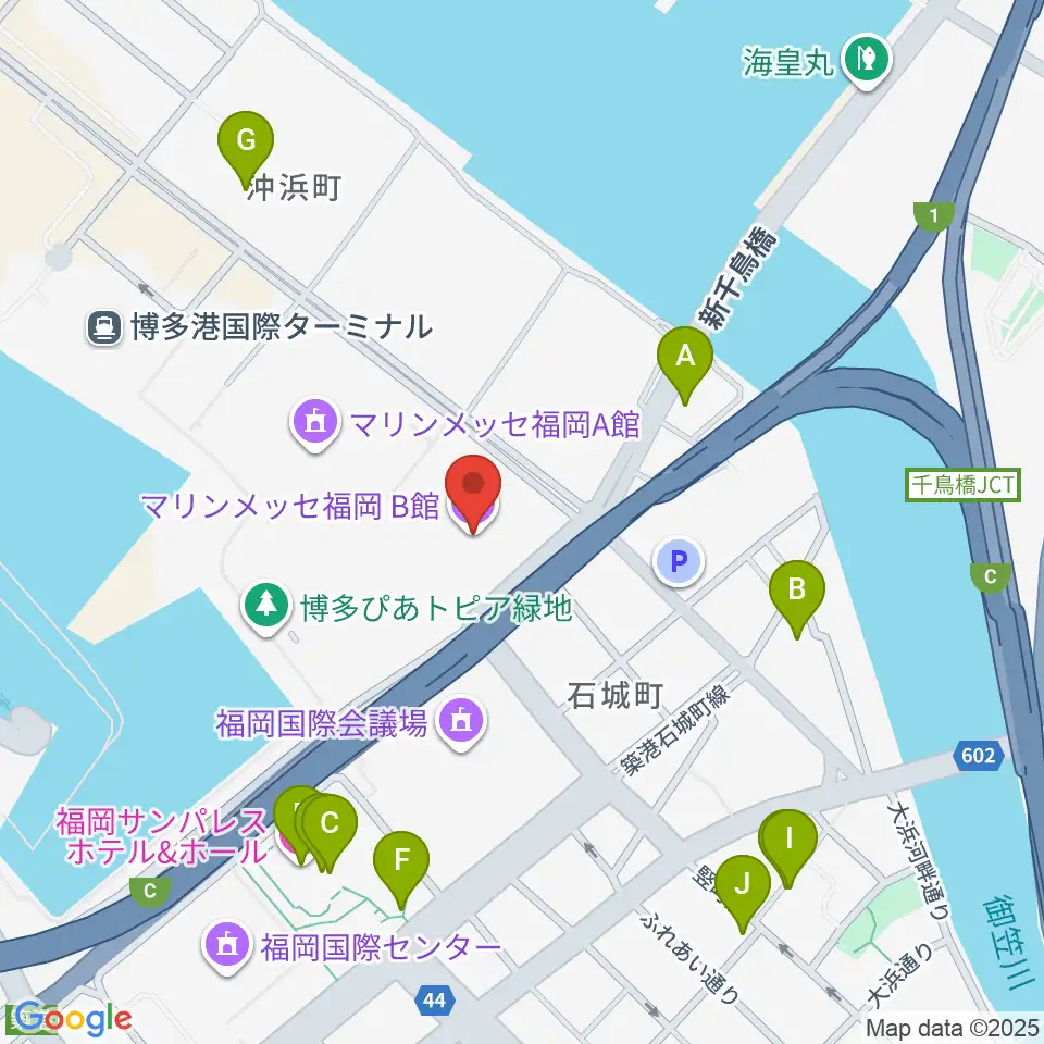 マリンメッセ福岡B館周辺のホテル一覧地図
