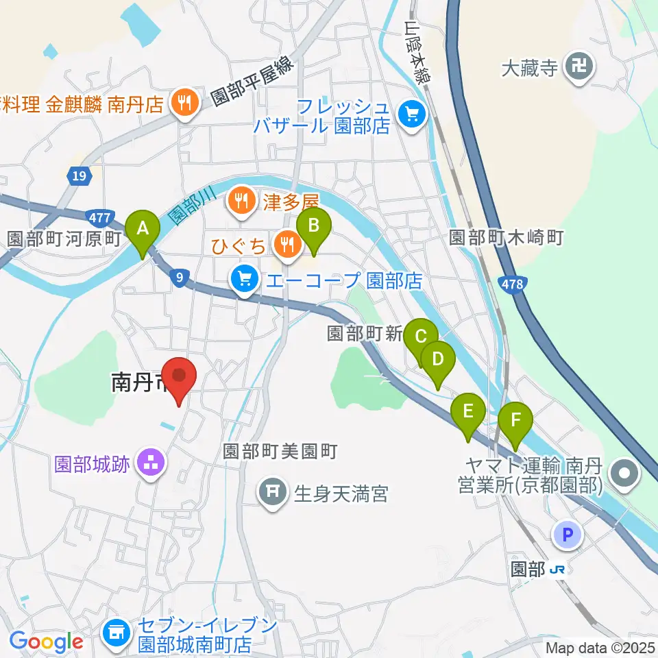 南丹市立文化博物館周辺のホテル一覧地図