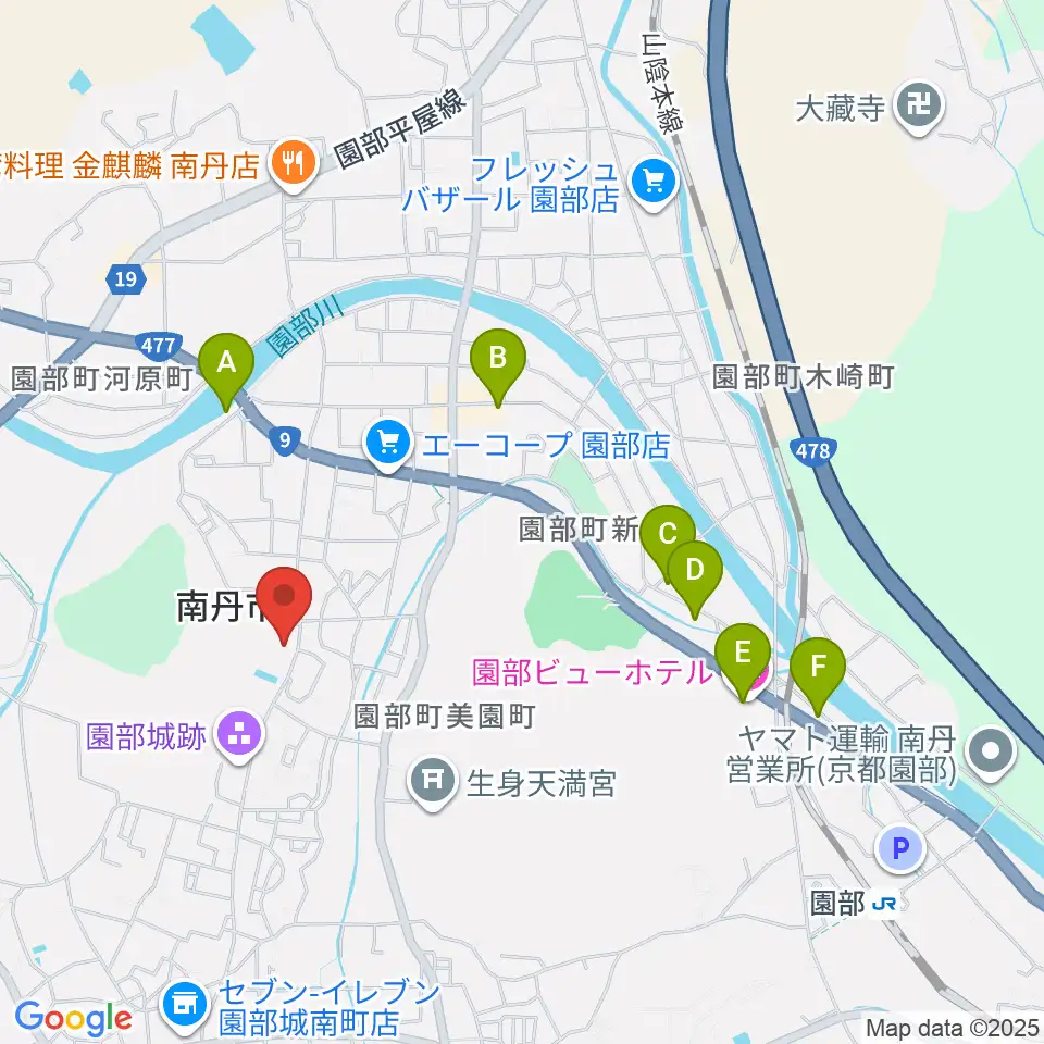 南丹市立文化博物館周辺のホテル一覧地図