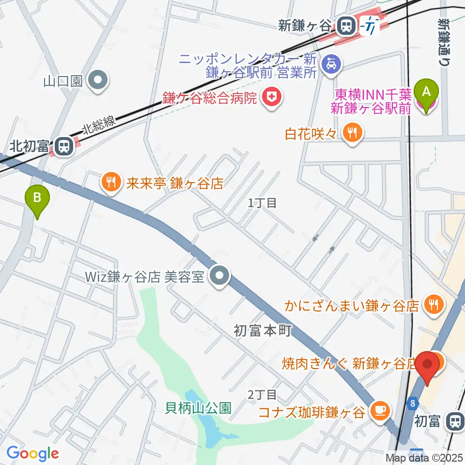 鎌ヶ谷市郷土資料館周辺のホテル一覧地図