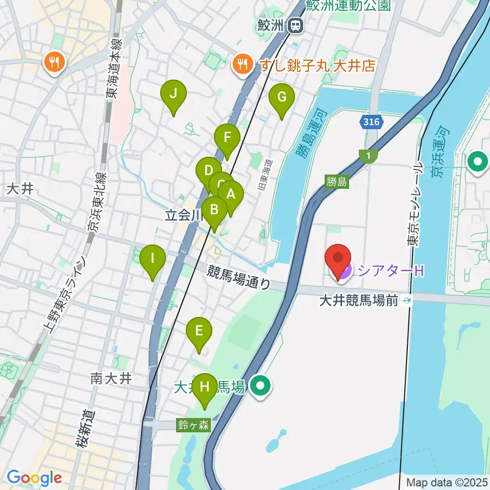 シアターH周辺のホテル一覧地図