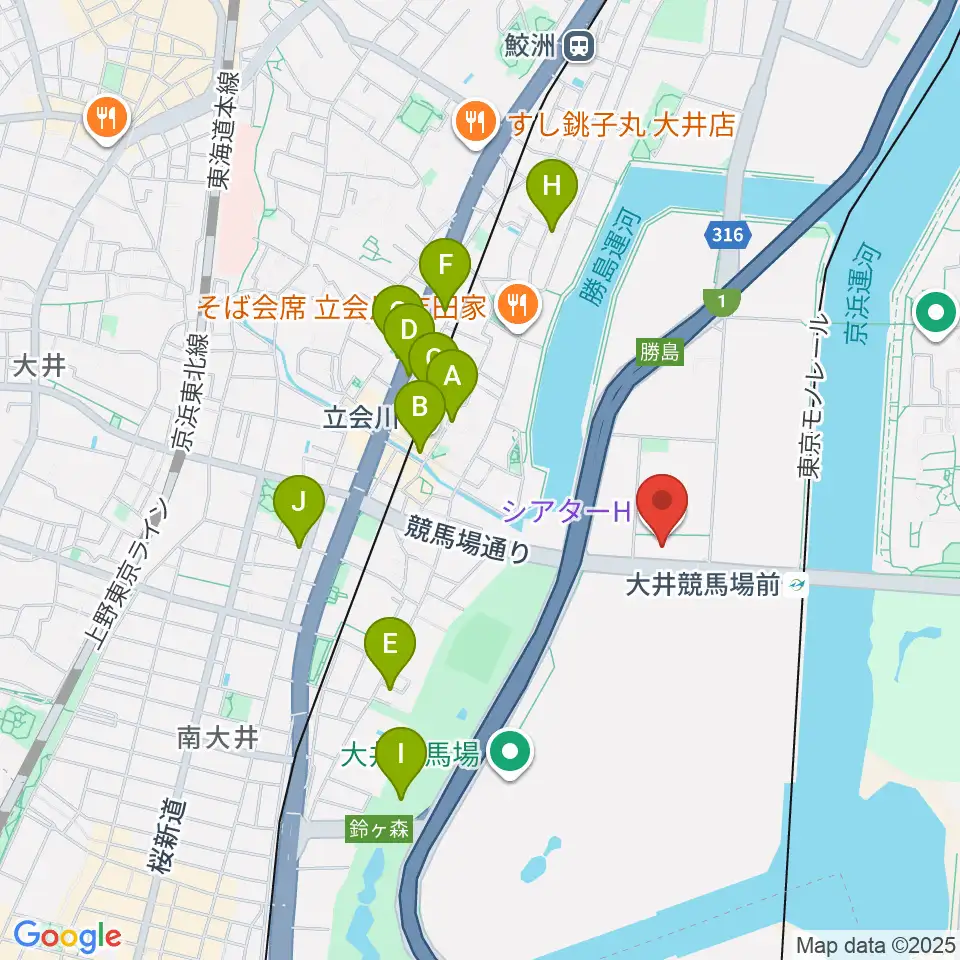 シアターH周辺のホテル一覧地図
