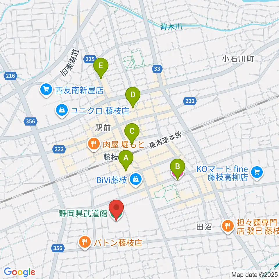 静岡県武道館周辺のホテル一覧地図