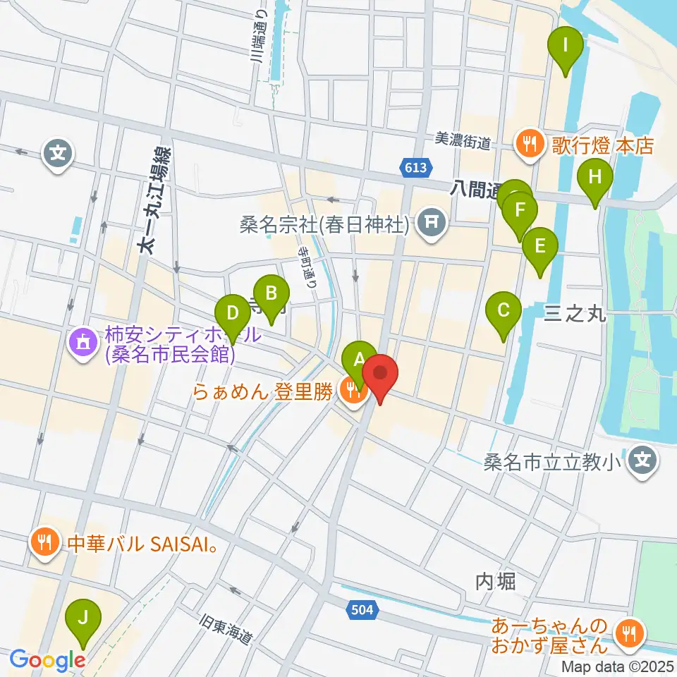 桑名市博物館周辺のホテル一覧地図