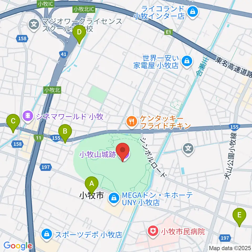 小牧山歴史館周辺のホテル一覧地図