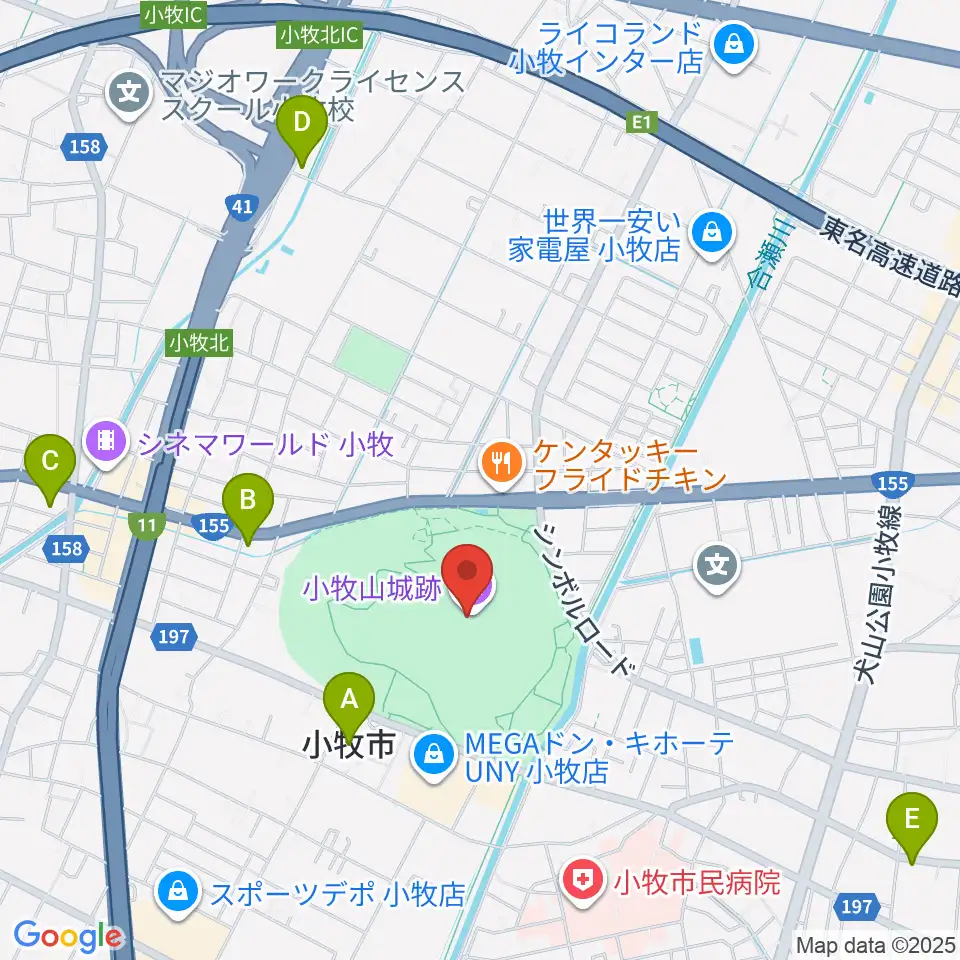 小牧山歴史館周辺のホテル一覧地図