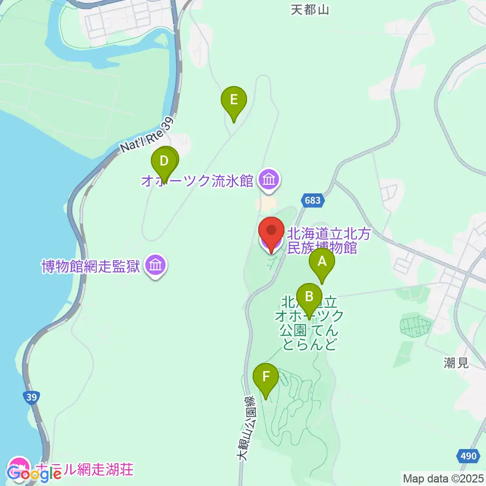 北海道立北方民族博物館周辺のホテル一覧地図