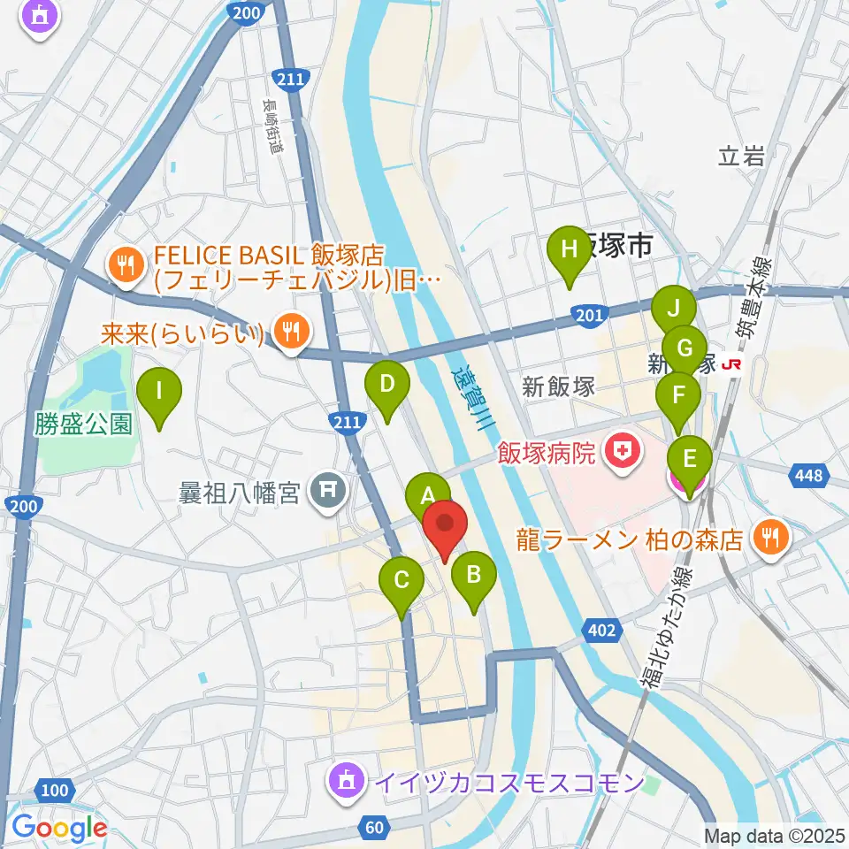飯塚セントラル劇場周辺のホテル一覧地図