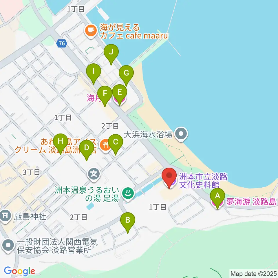 淡路文化史料館周辺のホテル一覧地図