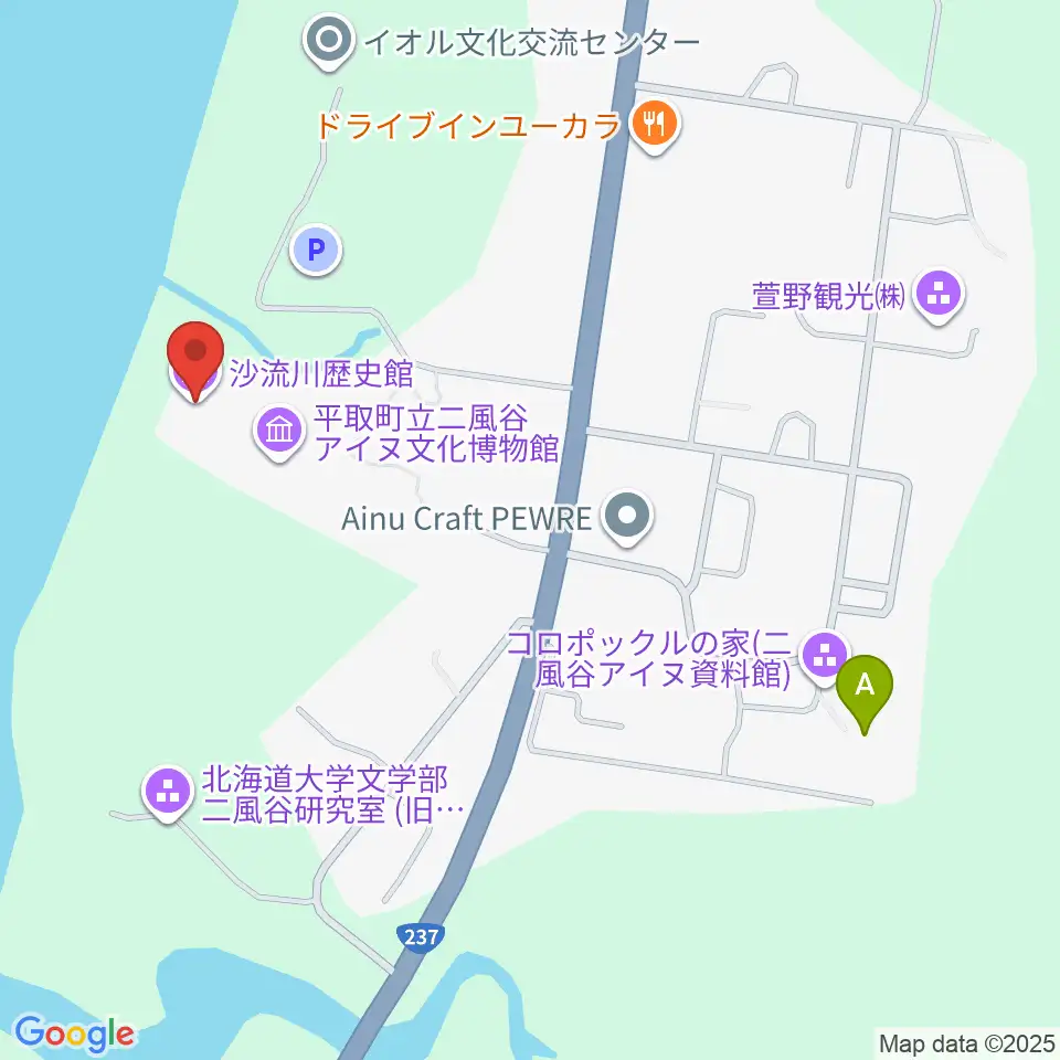 沙流川歴史館周辺のホテル一覧地図