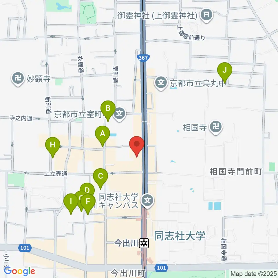 京菓子資料館周辺のホテル一覧地図