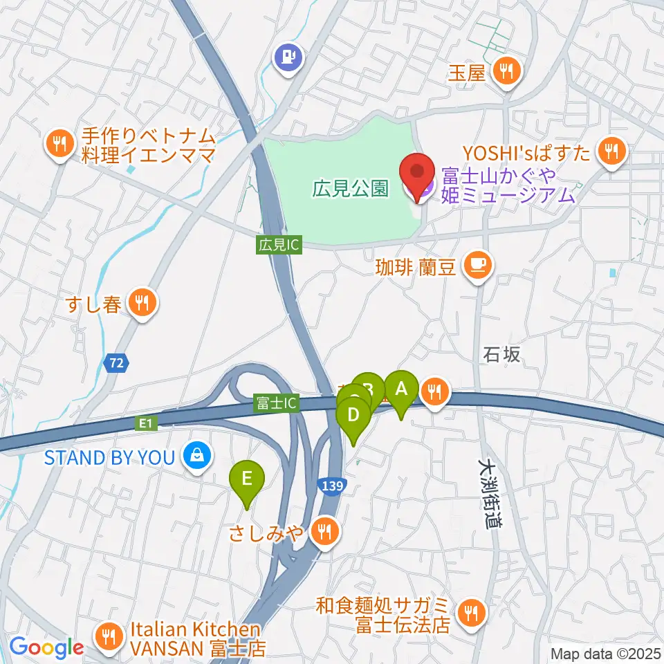 富士山かぐや姫ミュージアム周辺のホテル一覧地図