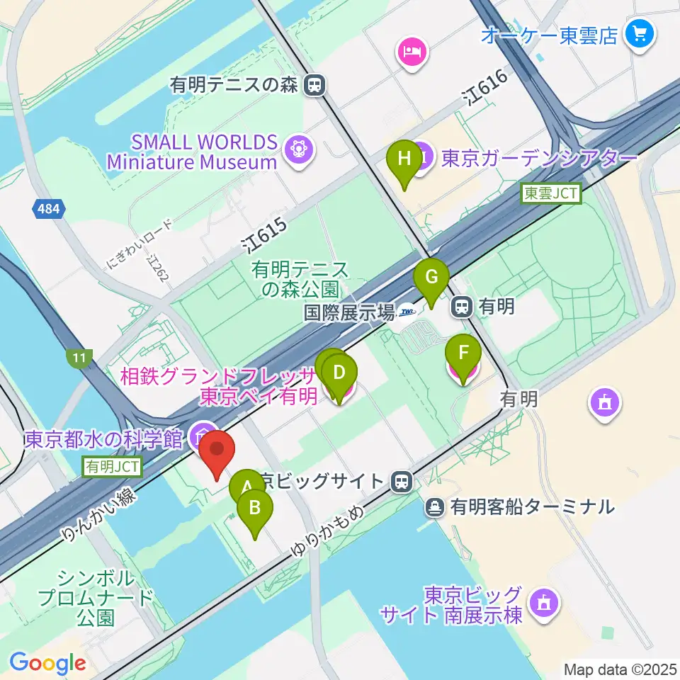 EXシアター有明周辺のホテル一覧地図