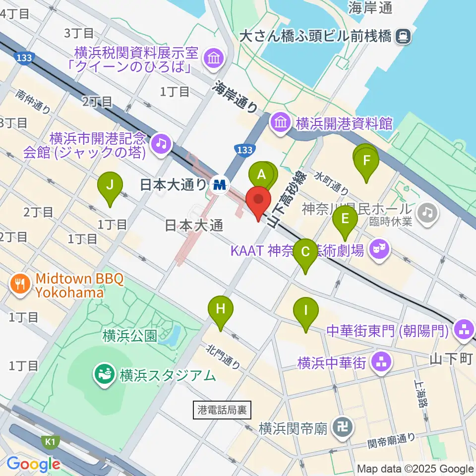 横浜都市発展記念館周辺のホテル一覧地図