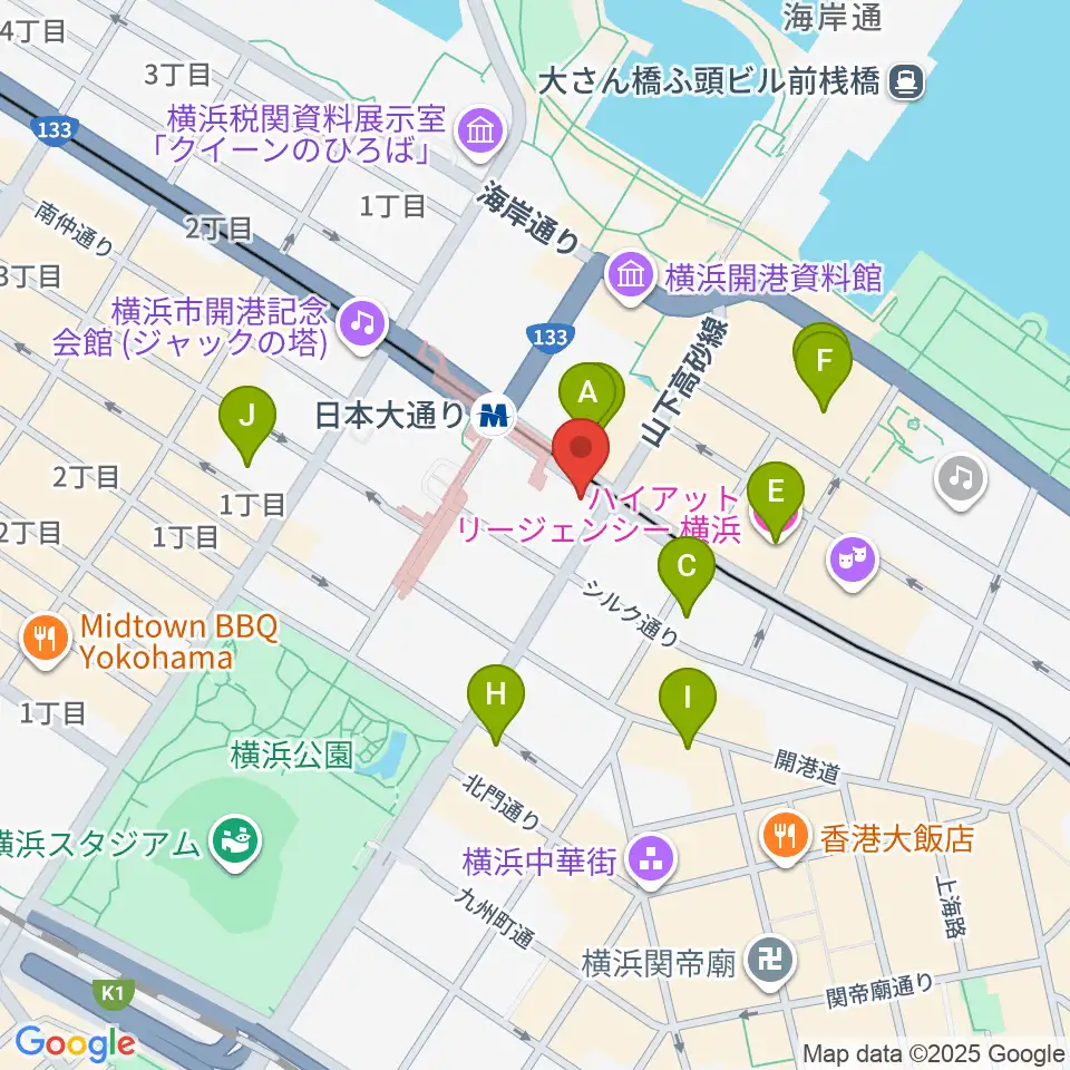 横浜都市発展記念館周辺のホテル一覧地図