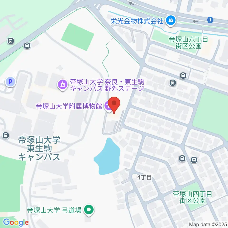 帝塚山大学附属博物館周辺のホテル一覧地図