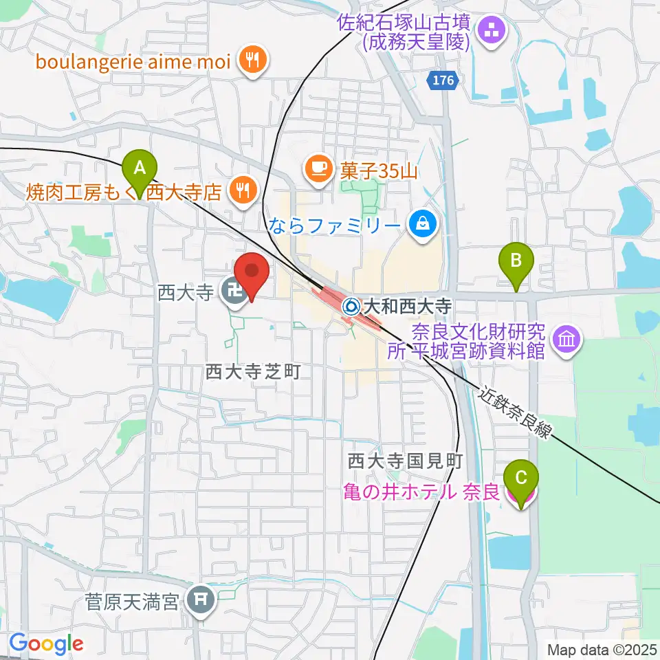 西大寺聚宝館周辺のホテル一覧地図