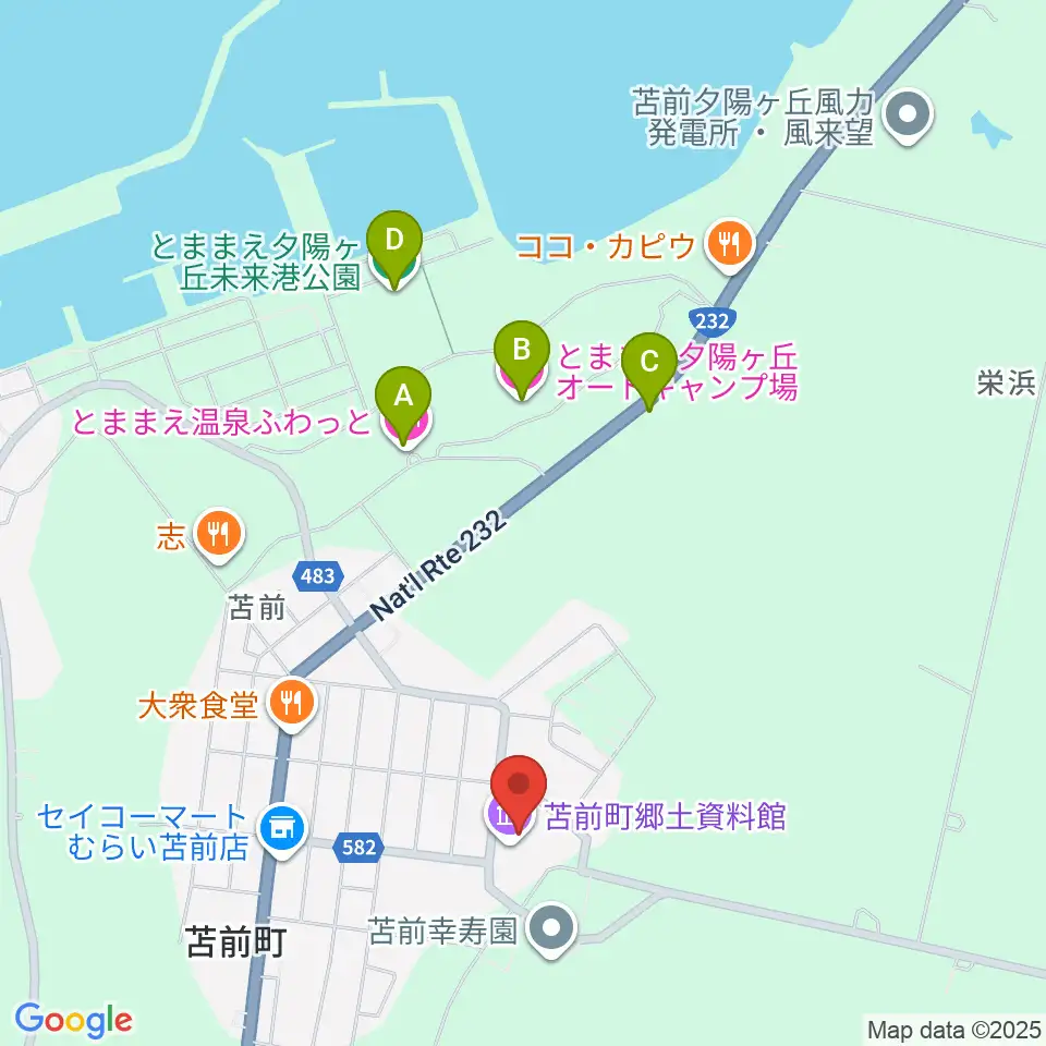 苫前町郷土資料館周辺のホテル一覧地図