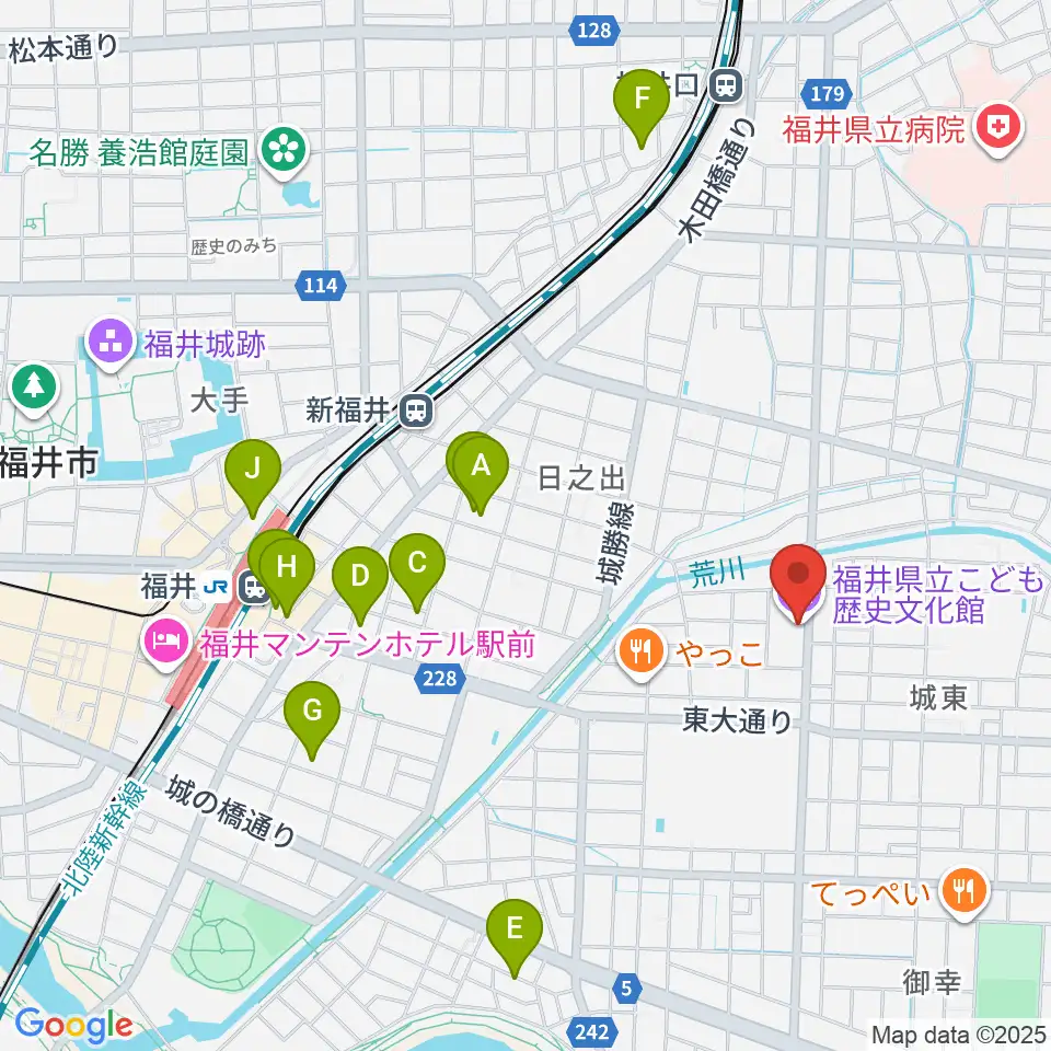 福井県立こども歴史文化館周辺のホテル一覧地図