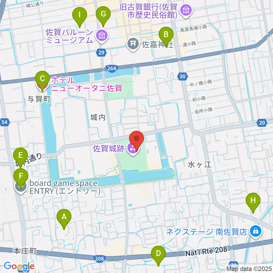 佐賀県立佐賀城本丸歴史館周辺のホテル一覧地図