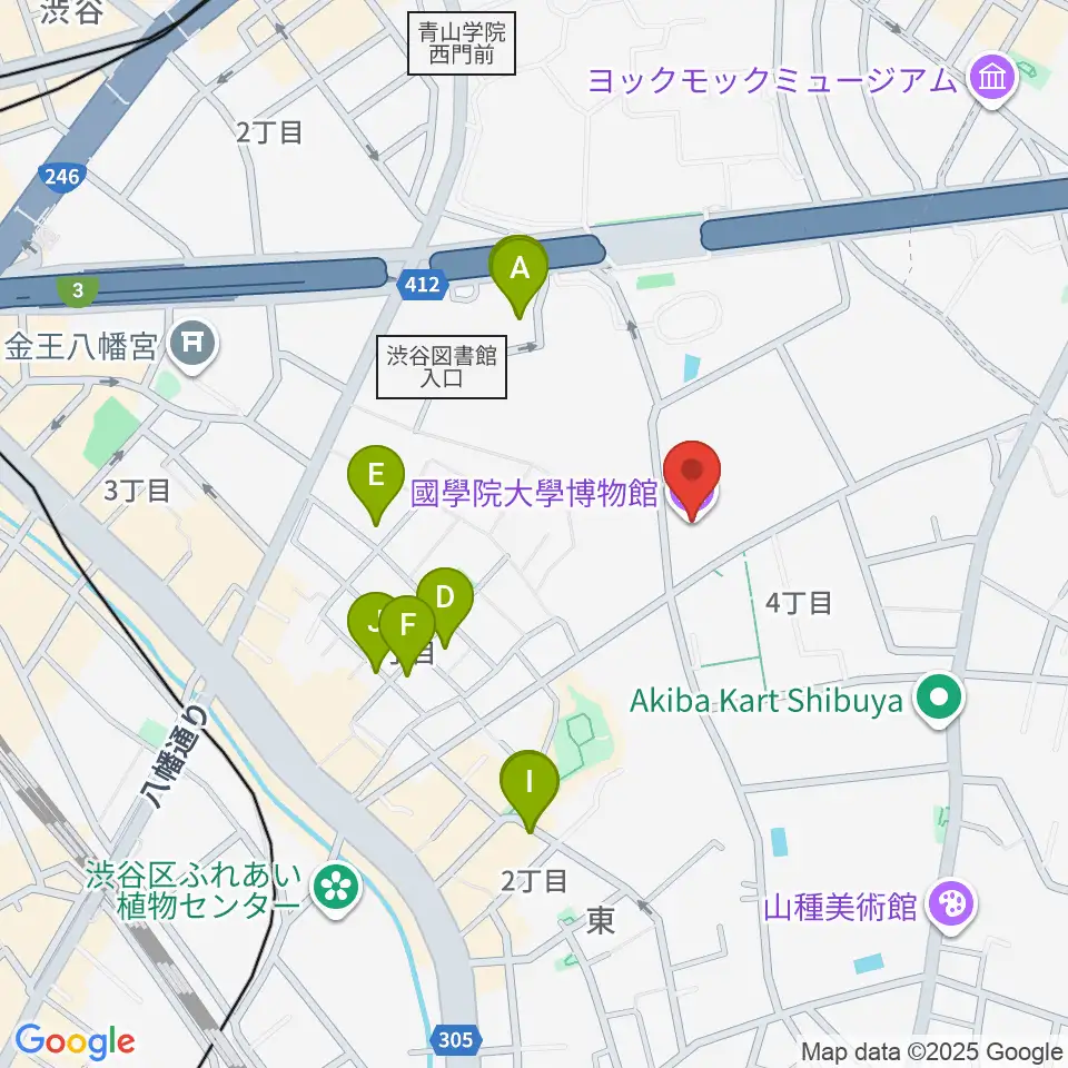 國學院大學博物館周辺のホテル一覧地図