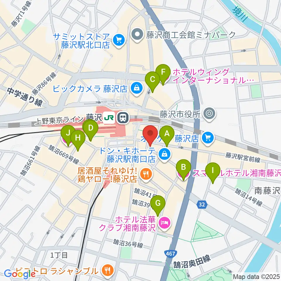 TOKYO BEACH STUDIO 湘南藤沢周辺のホテル一覧地図