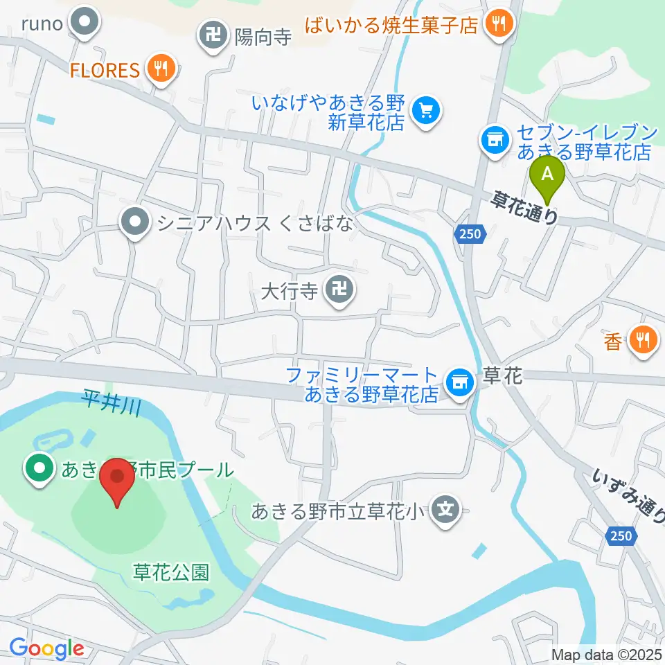 内田電気商会グリーンフィールド草花周辺のホテル一覧地図