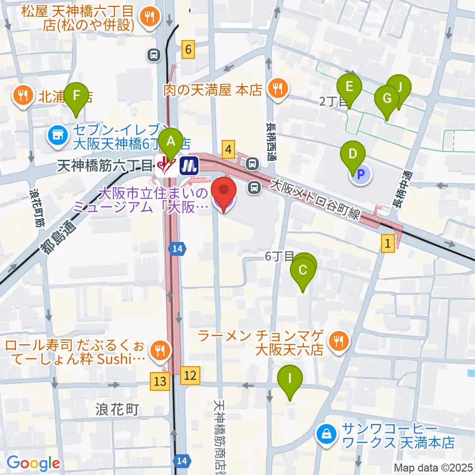 大阪くらしの今昔館周辺のホテル一覧地図