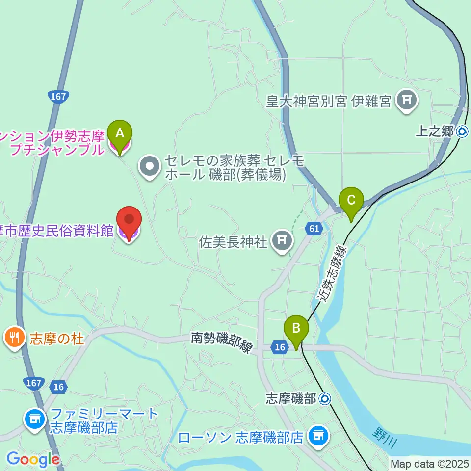 志摩市歴史民俗資料館周辺のホテル一覧地図