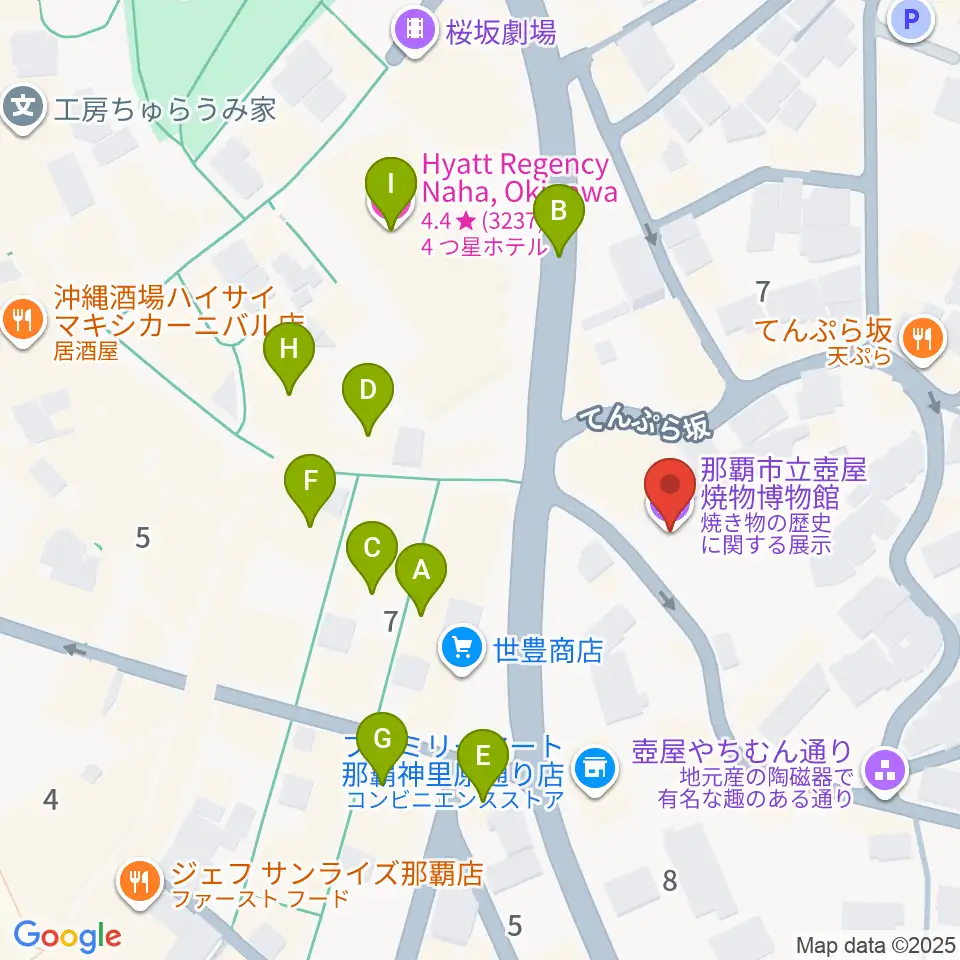 那覇市立壺屋焼物博物館周辺のホテル一覧地図
