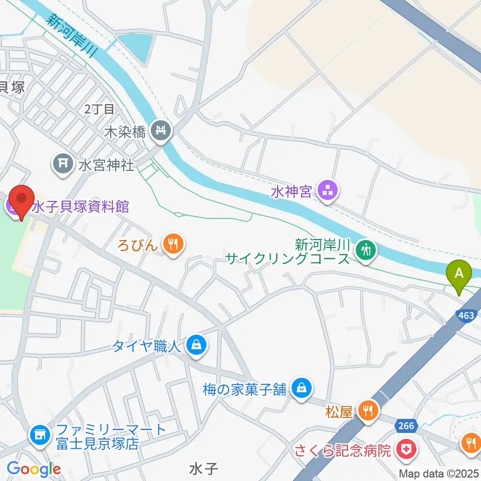 水子貝塚資料館周辺のホテル一覧地図