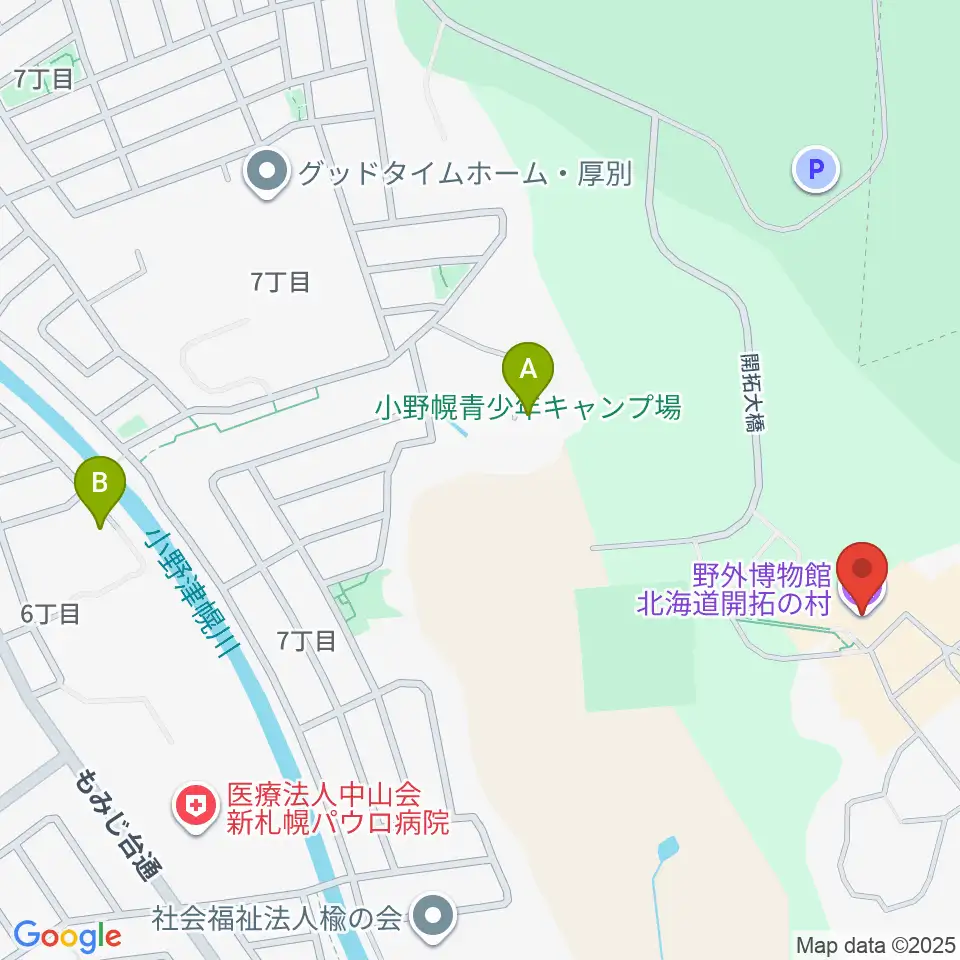 野外博物館 北海道開拓の村周辺のホテル一覧地図