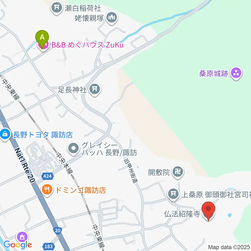 仏法紹隆寺宝物殿周辺のホテル一覧地図