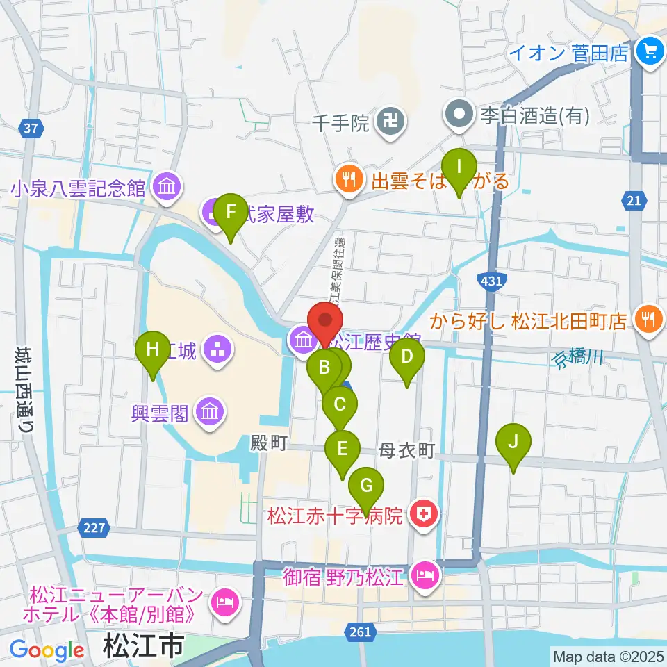 松江ホーランエンヤ伝承館周辺のホテル一覧地図