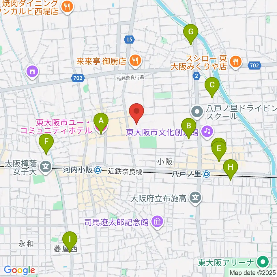 大阪商業大学商業史博物館周辺のホテル一覧地図