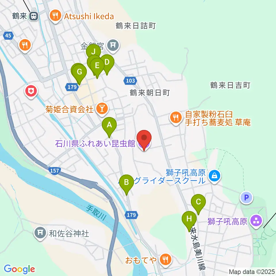 石川県ふれあい昆虫館周辺のホテル一覧地図