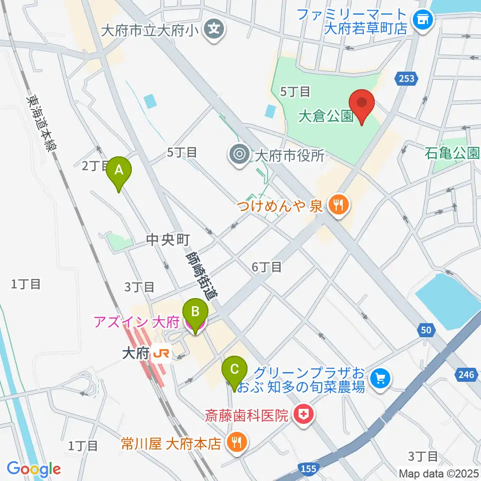 大府市歴史民俗資料館周辺のホテル一覧地図