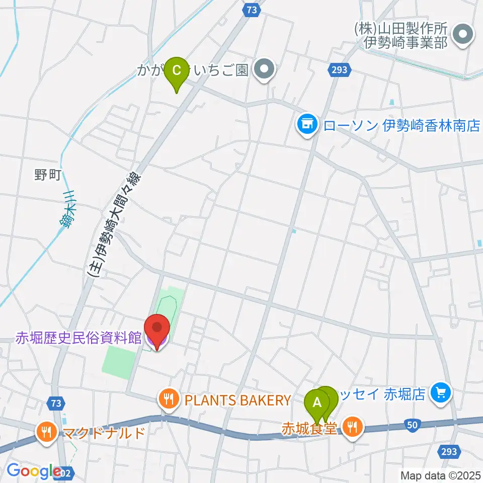 赤堀歴史民俗資料館周辺のホテル一覧地図