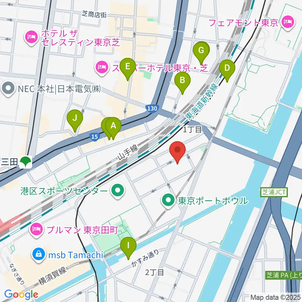 港区立伝統文化交流館周辺のホテル一覧地図