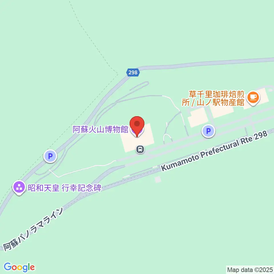 阿蘇火山博物館周辺のホテル一覧地図